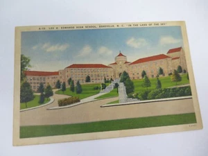 Postcard Lee H Edwards High School Asheville N C In The Land Of The Sky Linen - Picture 1 of 4