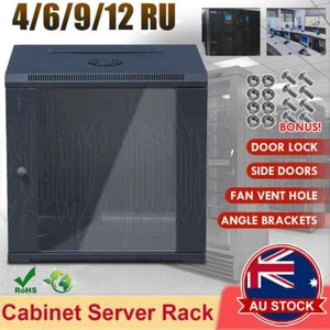 4/6U 9/12RU Cabinet Server Network Data Rack LAN 19 Inch Wall Mount 450mm Deep - Picture 1 of 16