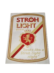 VINTAGE 12x19 Stroh's Beer Looks Like a Stroh Light Night Mirror Bar Sign - Picture 1 of 1