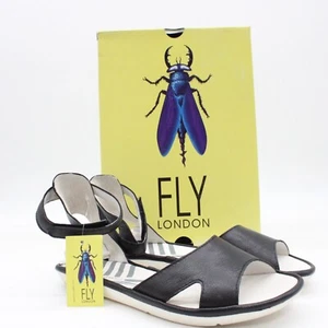 Sandalias FLY London de cuero con correa al tobillo para mujer informales al aire libre mousse talla 38 - Imagen 1 de 11