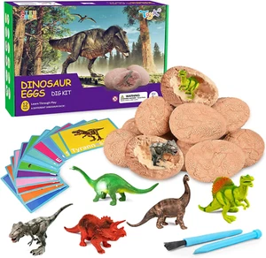 12 Unique Dinosaur Eggs, Dinosaur Eggs Excavation/Dino Eggs Dig Kit with Toys - Picture 1 of 7