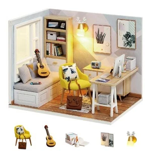 Dollhouse Miniature DIY House Kit Creative Room with Furniture for Romantic A... - Picture 1 of 9