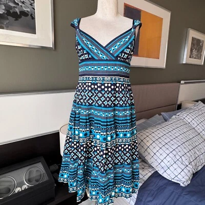 - Vestido de Verano Jones New York Floral Rayas Geométricas Falda Completa Algodón EE. UU. 4 Foto 1 de 4