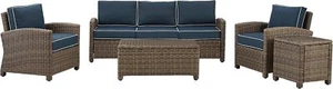 Crosley Furniture Bradenton Outdoor Wicker 5-Piece Seating Set - Picture 1 of 11