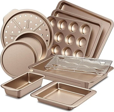 Bakeware Sets, Baking Pans Set, Nonstick Oven Pan  with Wider Grips, 10 Pieces - Image 1 of 4