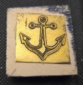 Stempel ➔ ANKER ➔ Vintage-Klischee ➔ RARITÄT *Metall auf Holz* - Bild 1 von 1