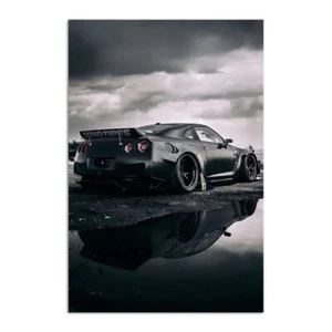 Nissan GTR R35 Poster Wand Dekoration l Sportwagen Bild Kunst Motorsport Fan - Bild 1 von 4