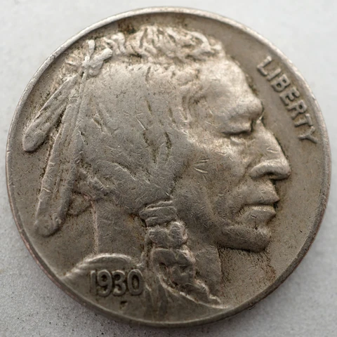 1930-S Buffalo Nickel - VF - Full Horn Cover