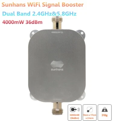 Sunhans 4000mW 36dBm Dual Band 2.4GHz&5.8GHz UAV WiFi Signal Booster Amplifier - Image 1 of 4