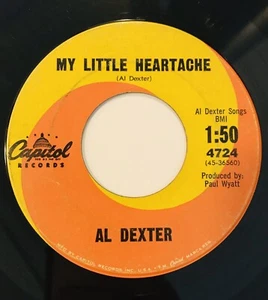 Vtg Al Dexter My Little Heartache I Won't Be Number Two 45 Rockabilly Bopper VG - Foto 1 di 4