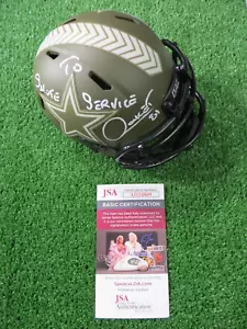 RAGHIB ROCKET ISMAIL DALLAS COWBOYS SIGNED SALUTE TO SERVICE HELMET JSA COA - Picture 1 of 6