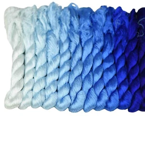 Elegant 100% Silk Floss for Embroidery - 14 Gradient Colors, 110 Yards Each - Picture 1 of 8