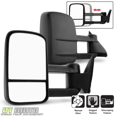 Espejos retrovisores telescópicos manuales para remolque izquierda+derecha 88-98 Chevy/GMC C/K 1500 2500 CCK Foto 1 de 4