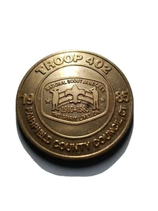 1985 National Jamboree Troop 402 Fairfield, County, CT Commemorative Coin BSA - Picture 1 of 8