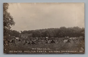 Real Photo Postcard WW1 Infantry Tents US Army Tournament Des Moines, Ia. A1016 - Picture 1 of 2