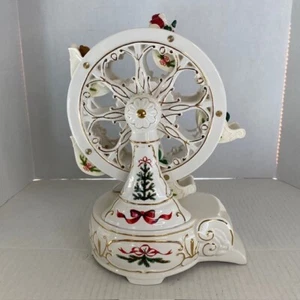 Avon 2001 Holiday Classic Ivory Porcelain Ferris Wheel Musical O' Christmas Tree - Picture 1 of 5