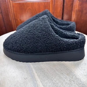 Mia Icee Womens Faux Shearling Platform Slipper Size 9 Black Cushioned Slip Ons - Picture 1 of 13