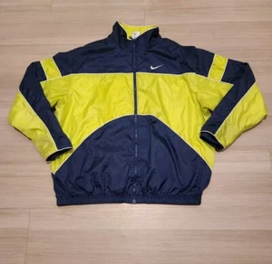 Vintage Y2K Nike Insulated Windbreaker Lime Navy Boys Size 12-14  - Picture 1 of 6