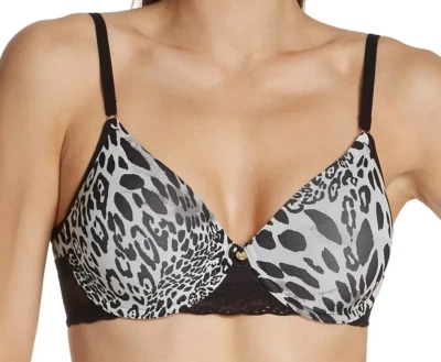 Sujetador Natori Bliss Perfection Contorno Confort Negro Leopardo 32B Nuevo con Etiquetas - 721154 Foto 1 de 3