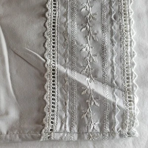 New Vintage J. C. Penney Standard Pillow Case Grey Cottage Lace NWOT Made USA - Picture 1 of 13