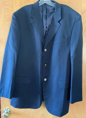 Jones New York Men's Suit Jacket Black 100% Wool Blazer RN 47338 46 Chest Size - Image 1 of 4