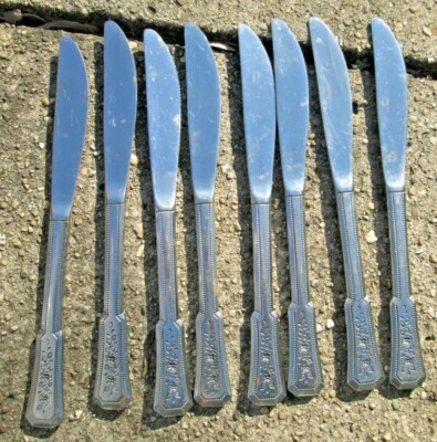 VTG Lot of 8 Stanley Roberts Rogers Landscape Pattern Table Knives EUC - Image 1 of 4