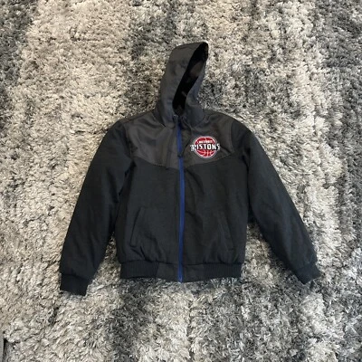Men’s Size Small S JH Design Detroit Pistons Zip-Up Coat Reversible Vintage Gray - Image 1 of 4