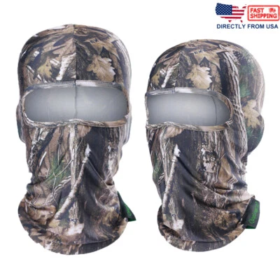 Camo Tree Printed Full Face Mask Sun UV Protection Balaclava Tactical Sun Hood - Image 1 of 4