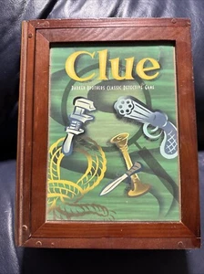 Clue Vintage Game Collection Wooden Library Book Shelf Edition Open Box - Picture 1 of 14