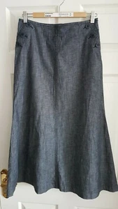 Laura Ashley Women Blue Denim Skirt Size Uk10 EUR 36 USA6 - Picture 1 of 8