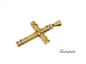 14KTWO TONE GOLD CROSS 5,4 GRAMM MADE IN USA - Bild 1 von 4