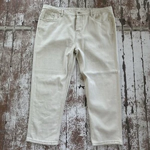 Capture Jeans Womens 18 Natural/Cream High Waist Cropped Leg Button Fly New - Picture 1 of 12