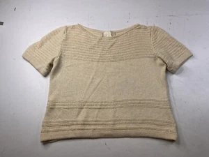 St. John Sport Crochet Knit Tunic Sweater Shirt Short Sleeve Silk Blend Large - Picture 1 of 5