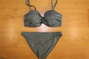 BIKINI SET GRÖSSE 40 C-D OLIVGRÜN MIT BÜGEL SCHAUMSTOFF KÖRBCHEN - Bild 1 von 2