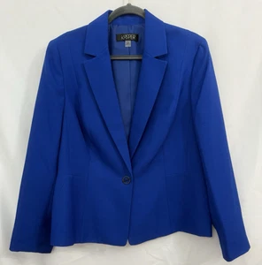 KASPER Royal Blue Single Breasted One Button Blazer Jacket Womens Size 14 - Picture 1 of 9