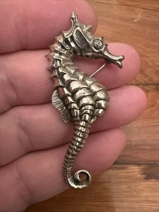 Vintage 2.5" Beaucraft “BEAU-STER” Sterling Silver Seahorse Brooch Pin 4.4 Grams - Picture 1 of 3