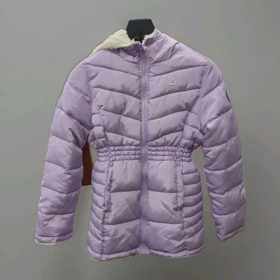 Abrigo con Capucha Reebox Niñas Reversible Púrpura/Blanco Talla 12 Nuevo sin Etiquetas Foto 1 de 4