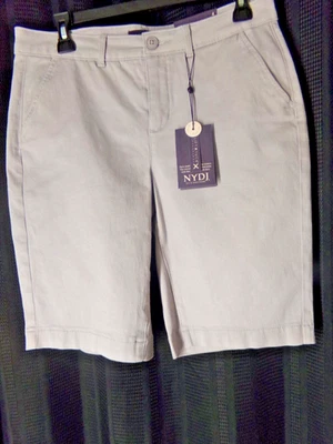 Not Your Daughters Jeans NYDJ Bermuda Shorts  stretch Denim sz 4 light beige NWT - Image 1 of 2