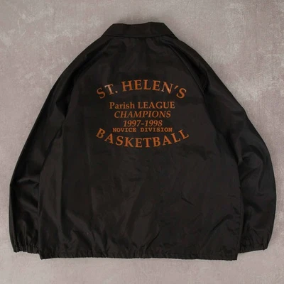 Vintage 90s Princeton Tigers Coach Jacket XL Made in USA Men's Black Collegiate - Image 1 of 4