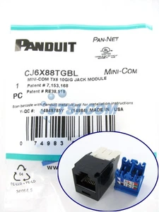 Panduit CJ6X88TGBL Cat6a 10 Gig Mini-Com Jack, Black ~STSI - Picture 1 of 3