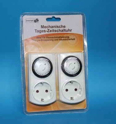2 Intertek  Zeitschaltuhr mechanisch Steckdose TÜVGS Timer Tageszeitschaltuhr - Bild 1 von 3