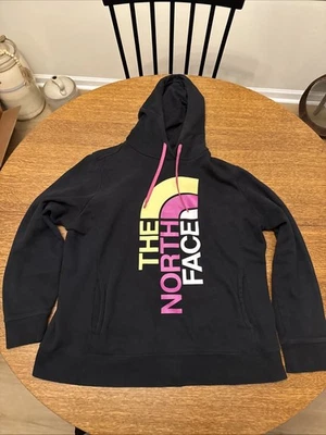 The North Face Hoodie Womens 2XL Black Graphic TNF Sweatshirt - Image 1 of 4