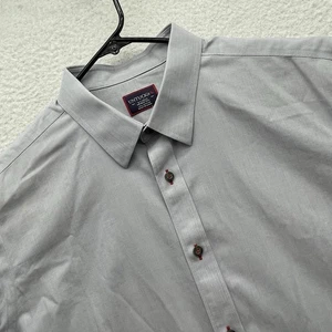 Camisa UNTUCKit Para Hombres XLarge Sin Arrugas Gris Azul Algodón Puntada en Contraste Preppy - Imagen 1 de 11