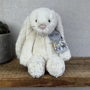 Jellycat Mediano Crema Tímido Conejo - Antiguo Tímido Con Bigotes Raro 12” - Imagen 1 de 15