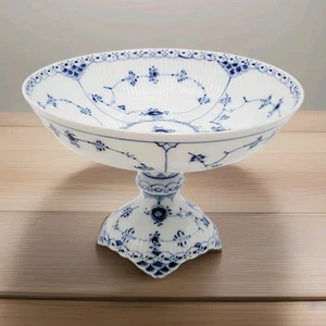 De colección Royal Copenhagen 1ª Calidad Azul Medio Encaje #513 Pie Alto Compota/Cuenco 1956 - Imagen 1 de 19