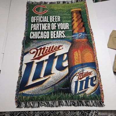 Rara manta Miller Lite Northwest 3 por 5 pies hecha en EE. UU. De colección  Foto 1 de 4