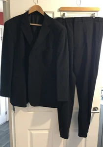 M & S Mens Navy Two Piece Suit Size 46 in Chest and 40 in Waist 31 Inside L eg. - Picture 1 of 10