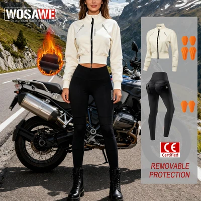 Jaqueta de motocicleta feminina de inverno WOSAWE e calça de elevação de bumbum CE2 equipamento de proteção - Imagem 1 de 4