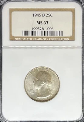 1945-D Washington Quarter MS67 NGC (#PA1993281005) - Image 1 of 2
