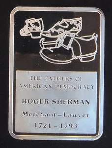Fathers Of American Democracy Roger Sherman Rare TONED - 0,999 Silber 1 Oz Kunstbarren - Bild 1 von 5